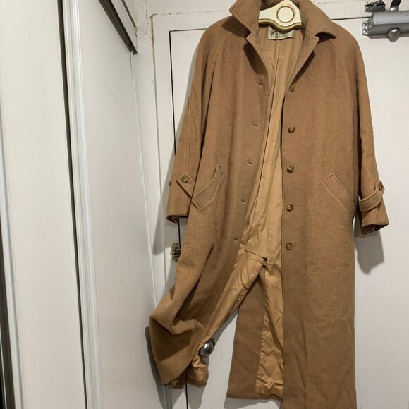 VINTAGE JAEGER WOOL & CAMELHAIR TRENCH COATS SIZE S - Picture 1 of 13